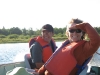 enjoying a boat ride at Sleepy Dog