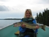 Denise Olsen fishing on Wabaskang Lake
