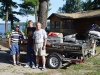 Happy fishing guests at Sleepy Dog Cabins
