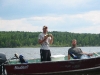 Fishing from a boat