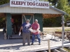 Happy fishermen at Sleepy Dog Cabins